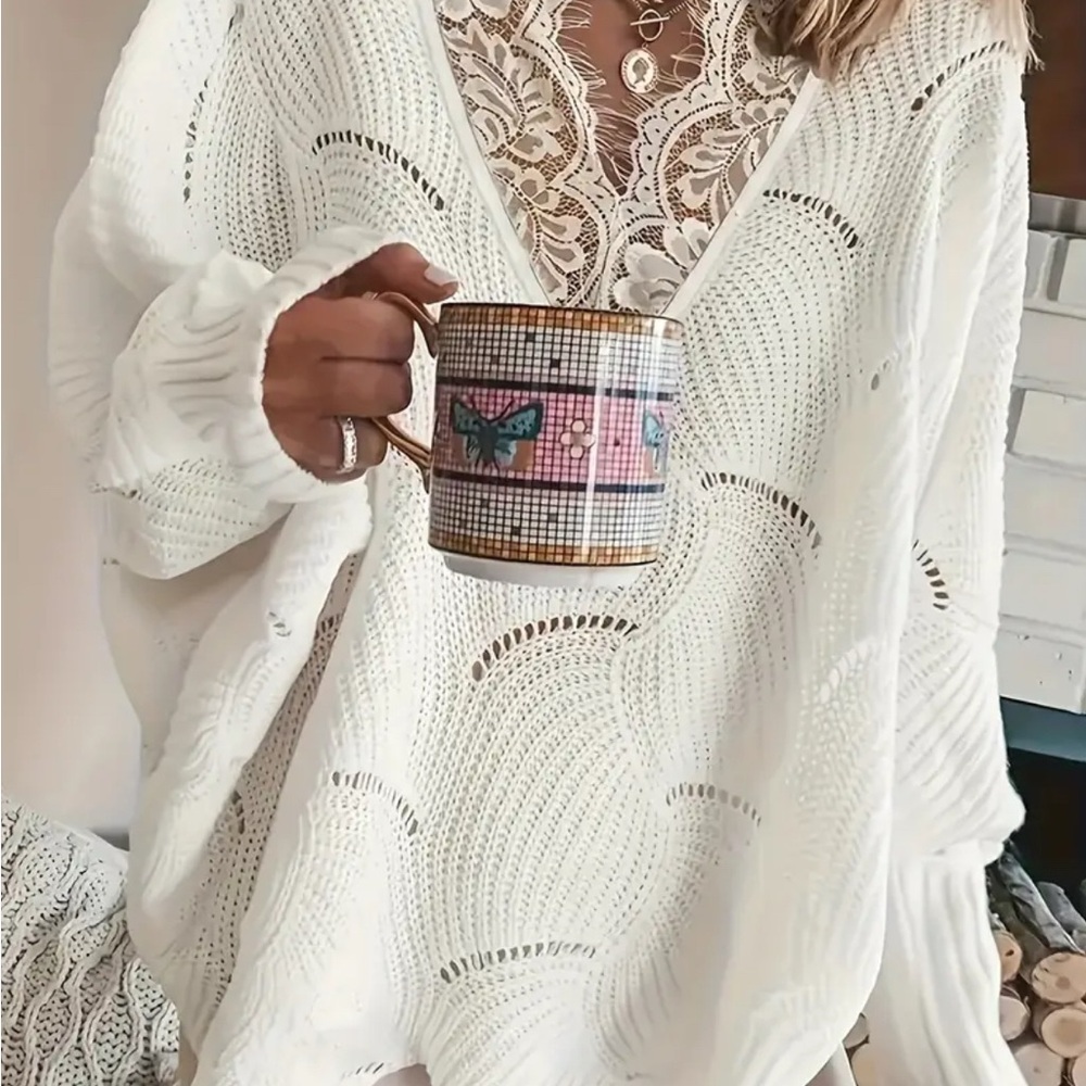 Elegant cream / off white Knit Sweater